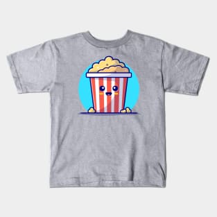 Cute Popcorn Cartoon Vector Icon Illustration Kids T-Shirt